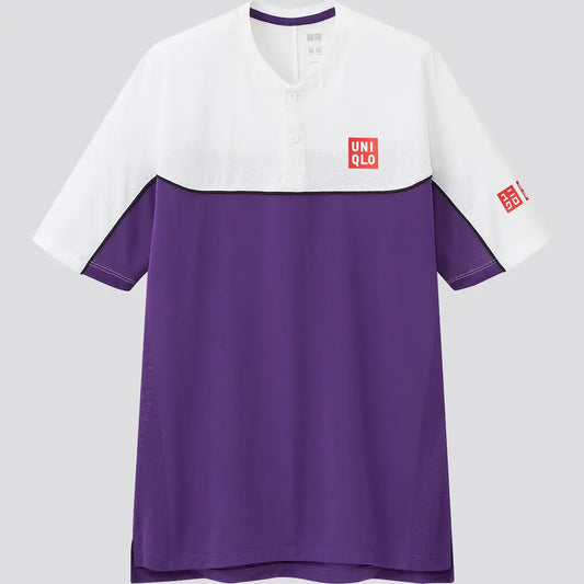 Roger Federer RF Poloshirt Dry-Ex US Open 2022 Uniqlo Weiss