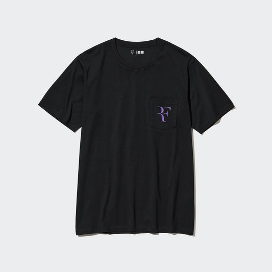 Roger Federer RF T-shirt noir avec logo RF violet