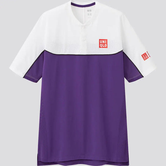 Roger Federer RF Polo Dry-Ex US Open 2022 Uniqlo Blanc